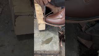 Making traditional handmade shoe asmr leathercraft traditional shoemaking cuttingskills usa [upl. by Mellisa]