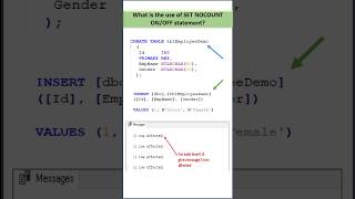 Set NOCOUNT in SQL sql interview [upl. by Htnnek878]