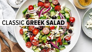 EASY GREEK SALAD RECIPE  plus meal prep ideas amp tips [upl. by Onidranreb]