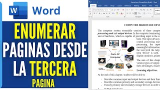 Cómo ENUMERAR Paginas en WORD desde la TERCERA PAGINA 2024 Tutorial [upl. by Hwang]