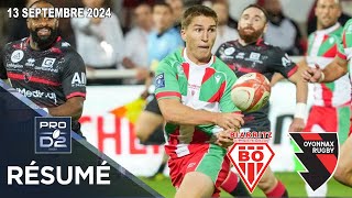 PRO D2  J3  Résumé partie complète Biarritz Olympique PB  Oyonnax Rugby  Saison 20242025 [upl. by Terpstra]