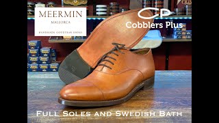 Meermin Shoes Resole with House Leather Swedish Bath and Scuff Repair [upl. by Aloysia640]