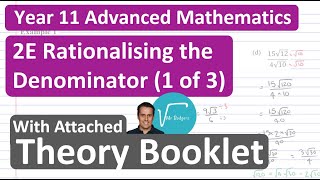 2E Rationalising the Denominator 1 of 3 [upl. by Piers]