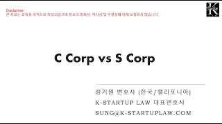 미국 주식회사 2가지 유형 C corp vs S corp [upl. by Knox780]