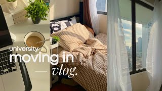 college move in vlog 📦 — first time living alone  dorm tour  uni diaries [upl. by Ettennyl]