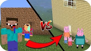 CASA NOOB VS CASA PEPPA PIG MINECRAFT TROLL  ROLEPLAY [upl. by Brig618]