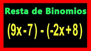 ✅👉 Resta de Binomios ✅ Como Restar BINOMIOS [upl. by Berrie]