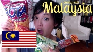 Emmy Eats Malaysia  eating Malaysian snacks and sweets [upl. by Akirrehs]