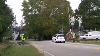 Amtrak P090 blasts by New Four Quad Gate System Install in Dunn NC [upl. by Piotr472]