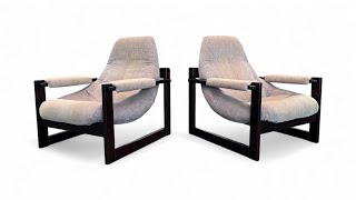 Set of 2 Armchairs S1 in Hardwood amp Fabric by Percival Lafer 1976  Lot 763 [upl. by Asaph320]