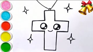 A Cute Cross Drawing Painting and Coloring for Kids [upl. by Sukhum]