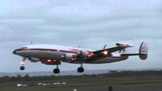 Qantas Connie Super Constellation Takeoff with flames 1080p HD [upl. by Bluefarb]