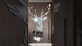 Multiple Sizes 3D Deer Head Stickers Mirror Surface Decals DIY Selfadhesive Wall Art Mirror Stic [upl. by Adnyc]