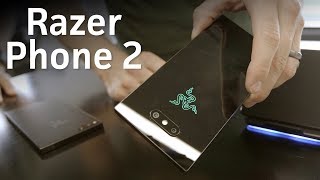 Razer Phone 2 handson A glass back and RGB logo [upl. by Marge]