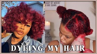 How I Dye My Hair RedBurgundy WITHOUT Bleach Highly Requested  VLOGMAS DAY 6 [upl. by Ahsykal13]