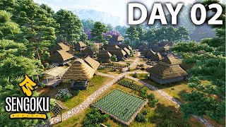 DAY TWO  Expanding The Village and Dealing with Bandits  Sengoku Dynasty 10  No COMMENTORY [upl. by Ecaidnac]