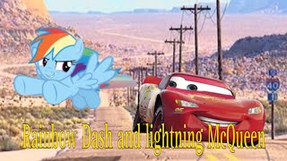 Rainbow Dash make a bet a race with lightning McQueen [upl. by Stead]