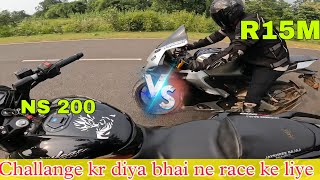 R15 vs NS200 Drag Race  Challange Accepted SHAHDOL RIDERS [upl. by Isadore]