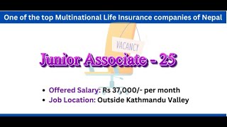 Junior Associate Jobs at Multinational Life Insurance Company2024 Nepal Job Vacancy Fresher Job [upl. by Byrdie493]