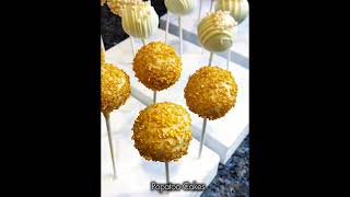 Gold Cream and Pink themed cake popspopatoocakes cake cakepops gold birthday [upl. by Salisbarry]