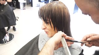 SUPER HAIRCUT  SHORT BOB WITH LAYERS AND BANGS [upl. by Melleta586]