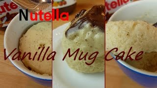 Vanille Tassenkuchen mit NUTELLA Kern  Mikrowellenkuchen selber machen  Nutella amp Vanilla Mug Cake [upl. by Rainah]