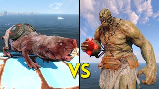 Fallout 4  100 SUICIDE MOLE RATS vs 10 SUPER MUTANT SUICIDERS  Battles 21 [upl. by Adyl107]