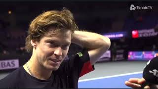 Andrey Rublev vs Lorenzo Sonego Interview  Moselle Open [upl. by Eisserc157]