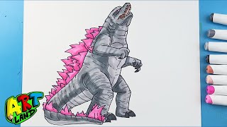 How to Draw Godzilla Roaring  Godzilla x Kong The New Empire [upl. by Lorraine]