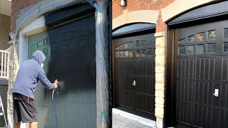 Graco Magnum Project Painter Plus Airless Sprayer  Garage door painting using graco airless sprayer [upl. by Izawa]