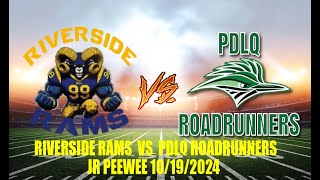 12U RIVERSIDE RAMS VS PLDQ ROADRUNNERS JR PW JAAF [upl. by Annawek]