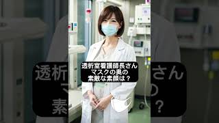 透析室看護師長さんのマスクの奥の素敵な素顔は？ shorts 看護師 看護師長 マスク美人 [upl. by Ydarb]