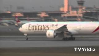 Emirates Boeing B777300ER at Istanbul Atatürk Airport [upl. by Ayikat314]