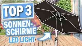 Beste SONNENSCHIRME mit BELEUCHTUNG 2024  Top 3 Sonnenschirme mit LED Licht [upl. by Nidya]