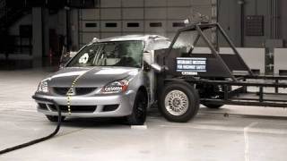 2005 Mitsubishi Lancer side IIHS crash test [upl. by Wehhtam]