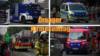 Cranger Kirmesumzug 2024 neuer MTW THW Polizei uwm auf dem Kirmesumzug [upl. by Santa]