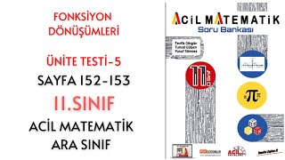 11Sınıf Soru Bankası Fonksiyonlarda Uygulamalar Ünite Testi5 Sayfa 152153 [upl. by Haem131]