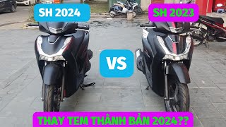 So sánh Sh 2024 vs Sh 2023 Honda sh 160 bản đặc biệt màu đen nhám 2024 sh mới thay mỗi tem [upl. by Ellenaj326]