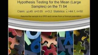 Hypothesis Testing amp the TI 84 [upl. by Eillam]