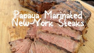 Papaya Marinated Angus New York Strip Steaks ft Crenova Vacuum Sealer [upl. by Gabrielle636]