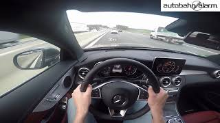 254 KMH Mercedes C 400 W 205 POV TOP SPEED AUTOBAHN [upl. by Orvah]