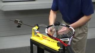 Stringing a racquet on the Klippermate Racquet Stringing Machine [upl. by Annavas]