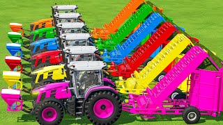 MASSEY TRACTOR amp MINI FERTILIZER OF COLORS IN FS22  FARMING SIMULATOR 22 [upl. by Brookhouse]