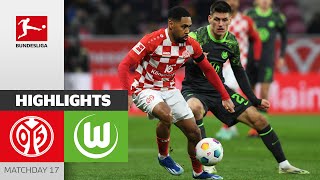 1 FSV Mainz 05  VfL Wolfsburg 11  Highlights  Matchday 17 – Bundesliga 202324 [upl. by Shue]