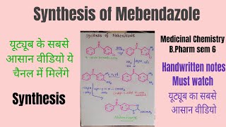 Synthesis of Mebendazole ll Medicinal Chemistry youtube trending viral shorts shortvideo reels [upl. by Missie]