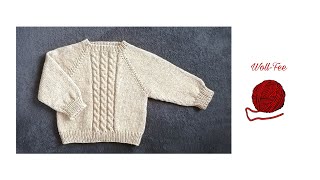 Babypullover RVO stricken Gr 8692 Schritt für Schritt Anleitung andere Größen siehe Text [upl. by Cinderella]