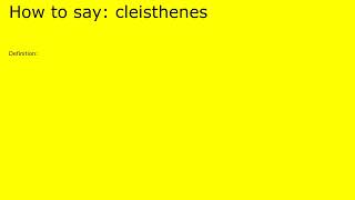 How to pronounce cleisthenes by british speaker [upl. by Kliber352]