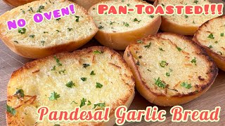 PANTOASTED PANDESAL GARLIC BREAD  LEFTOVER NO OVEN  COSTCO DINNER ROLLS GARLIC BREAD [upl. by Oxford]