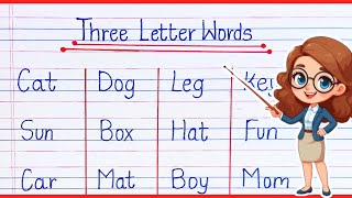 Three Letter Words  3 Letter Words  Three Letter Words Phonics  Preschool Learning [upl. by Selyn]