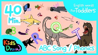 ABC Song  Alphabet phonics for Children  English Words for Toddlers  40 minutes Compilation [upl. by Helga]